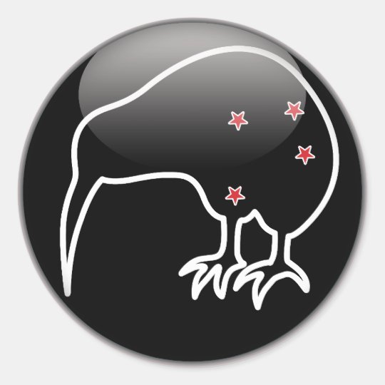 The New Zealand Kiwi and the Southern Cross Classic Round Sticker