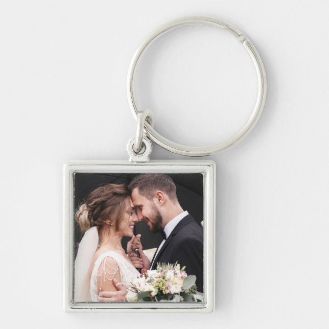The Newlyweds Custom Photo Keychain (Front)