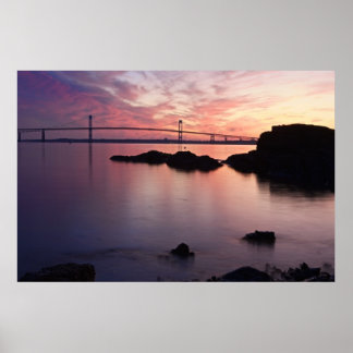 The Newport (Pell) Bridge at Twilight Poster