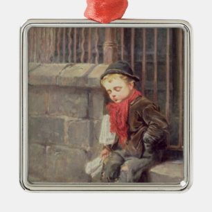 The News Boy Metal Ornament
