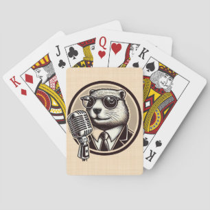 The News of the Marmotte - punxsutawney phil Playing Cards