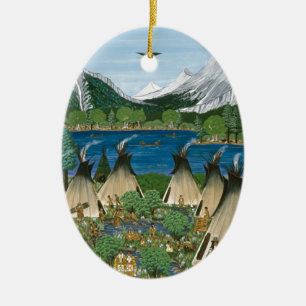 The Nez Perce ~ Wallowa Lake Ceramic Ornament