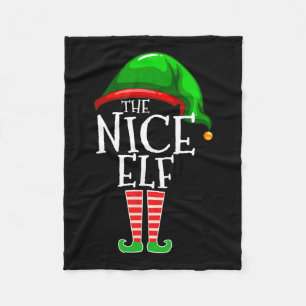The Nice Elf Group Matching Family Christmas  Fleece Blanket