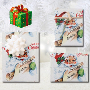 The Nice List Personalize Child's Name From Santa Wrapping Paper Sheet