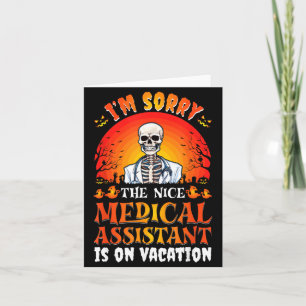 The Nice Medical Istant Halloween Skeleton Costume Card
