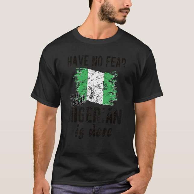 The Nigerian Is Here Nigeria Flag Nigerian Roots T-Shirt (Front)