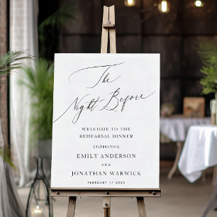 THE NIGHT BEFORE Black White Rehearsal Dinner Poster