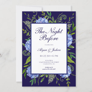 The Night Before Blue Hydrangea Invitation