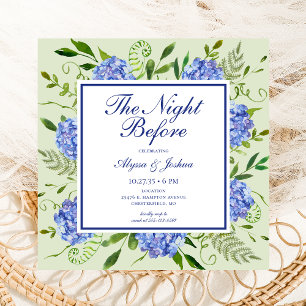 The Night Before Blue Hydrangea Photo Invitation
