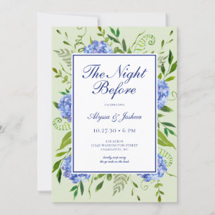 The Night Before Blue Hydrangea QR Code Invitation