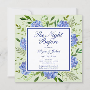 The Night Before Blue Hydrangea QR Code Invitation