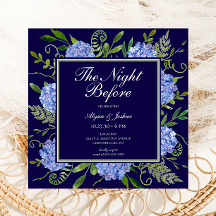 The Night Before Blue Hydrangea QR Code Invitation