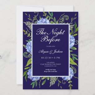 The Night Before Blue Hydrangea QR Code Invitation