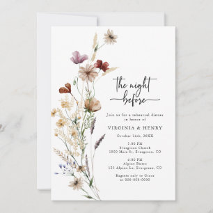 The Night Before Boho Rehearsal Dinner Invitation