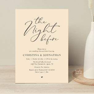 “The Night Before” Champagne Rehearsal Dinner Invitation