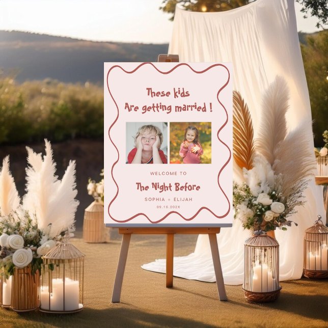 The Night Before Childhood Photos Wedding Acrylic Sign (Creator Uploaded)