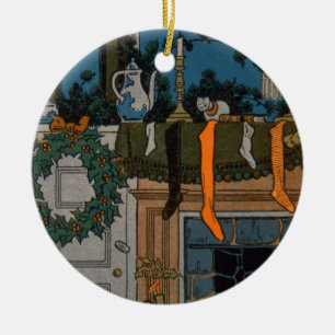 The Night Before Christmas by Denlow, 1903 (colour Ceramic Ornament