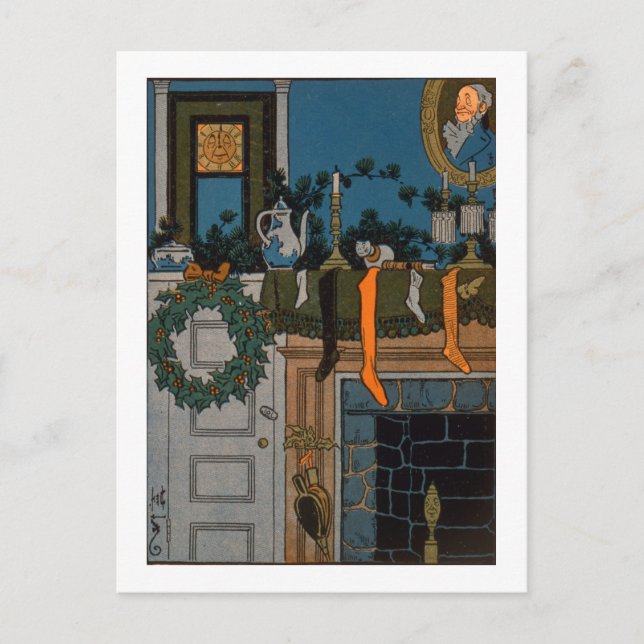 The Night Before Christmas by Denlow, 1903 (colour Holiday Postcard (Front)