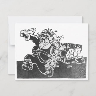 The Night Before Christmas Linocut RSVP Card