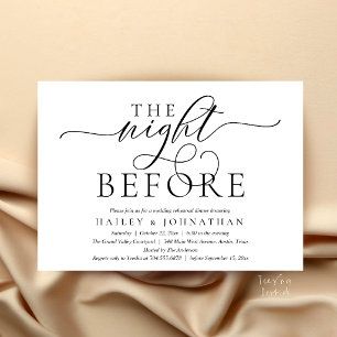 The Night Before, Classy Wedding Rehearsal Dinner Invitation