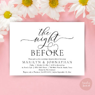 The Night Before, Classy Wedding Rehearsal Dinner Invitation