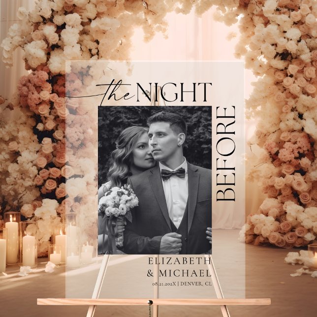 The Night Before Dinner Welcome Wedding Acrylic Sign (Creator Uploaded)