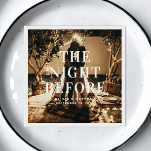 The night before. Elegant minimalist wedding Napkin