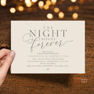 “The Night Before Forever” Modern Rehearsal Dinner Invitation