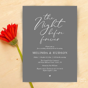 The Night Before Forever Romantic Rehearsal Dinner Invitation