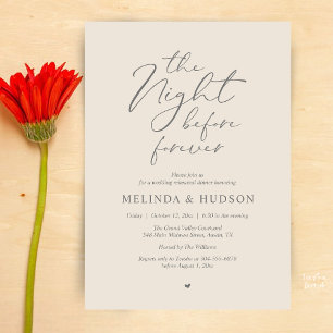 The Night Before Forever Romantic Rehearsal Dinner Invitation