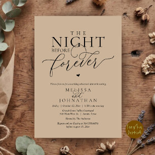 The Night Before Forever Romantic Rehearsal Dinner Invitation