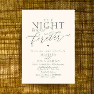 The Night Before Forever Romantic Rehearsal Dinner Invitation