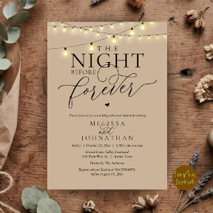 The Night Before Forever Romantic Rehearsal Dinner Invitation