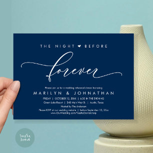 The Night Before Forever Romantic Rehearsal Dinner Invitation