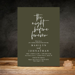 The Night Before Forever, Wedding Rehearsal Dinner Invitation