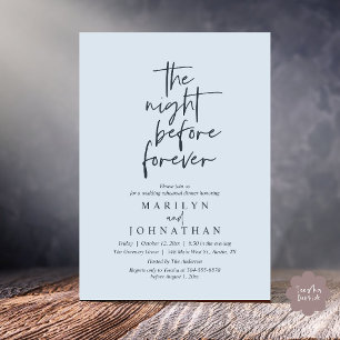 The Night Before Forever, Wedding Rehearsal Dinner Invitation