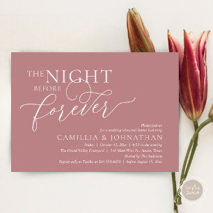 The Night Before Forever, Wedding Rehearsal Dinner Invitation