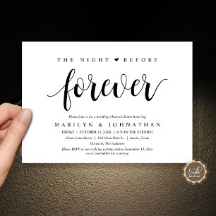 The Night Before Forever, Wedding Rehearsal Dinner Invitation