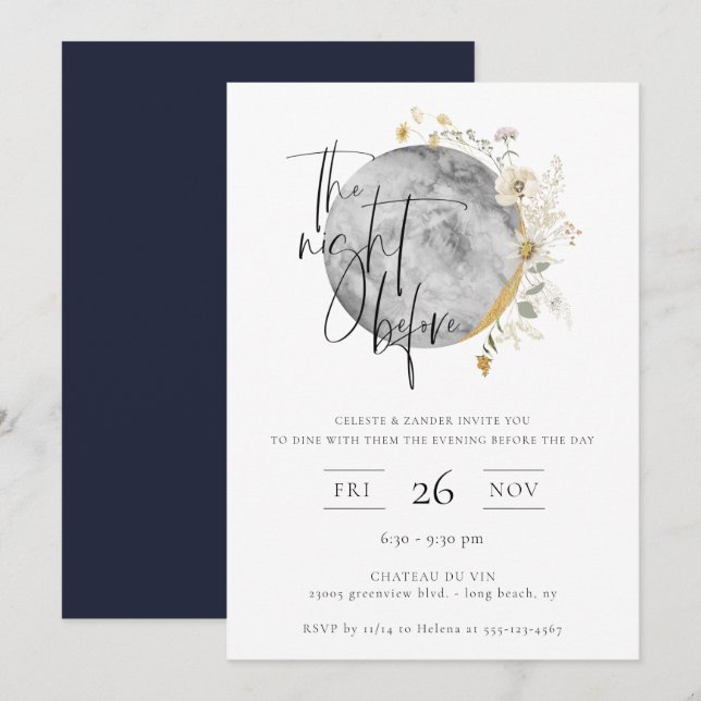 The Night Before Gilded Moon Invitation (Front/Back)