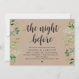 The Night Before, Greenery Kraft, Rehearsal Dinner Invitation