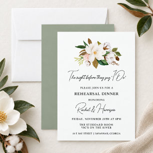 The Night Before I Do Magnolia Rehearsal Invitation