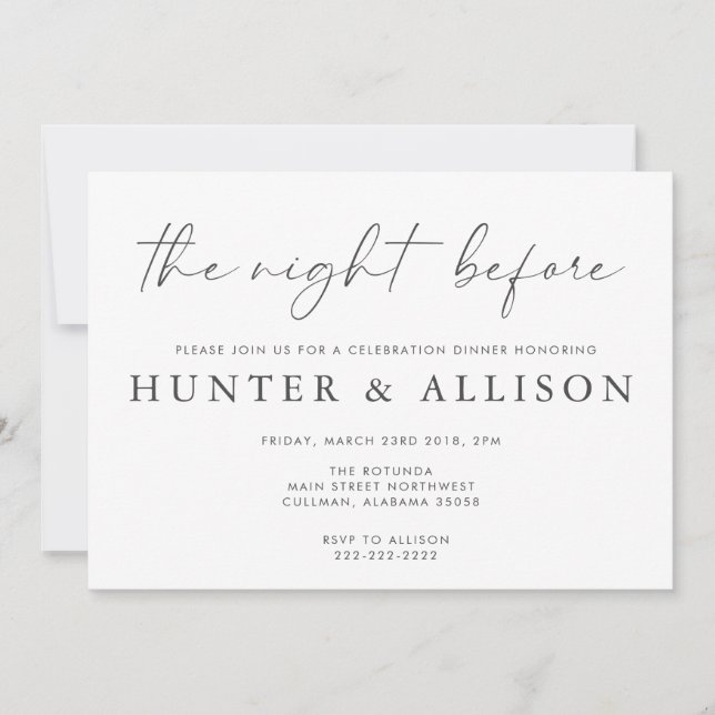The Night Before | Invitation (Front)