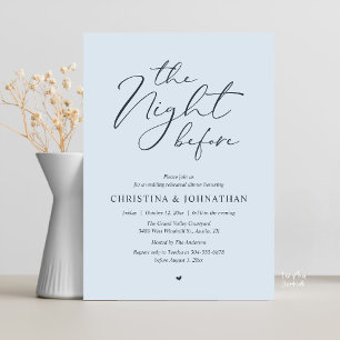 “The Night Before” Misty Blue Rehearsal Dinner Invitation