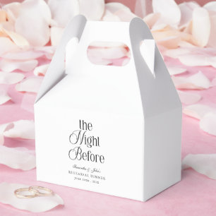 The Night Before Modern Elegant Rehearsal Dinner Favor Box
