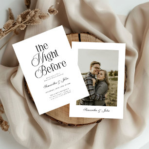 The Night Before Modern Photo  Rehearsal Dinner Invitation