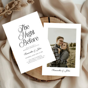 The Night Before Modern Photo  Rehearsal Dinner Invitation