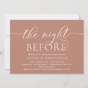 The Night Before, Modern Wedding Rehearsal Dinner Invitation
