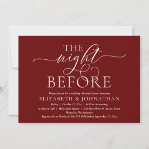 The Night Before, Modern Wedding Rehearsal Dinner  Invitation