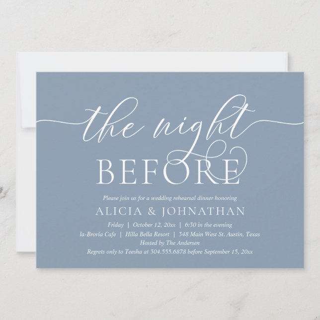 The Night Before, Modern Wedding Rehearsal Dinner Invitation (Front)