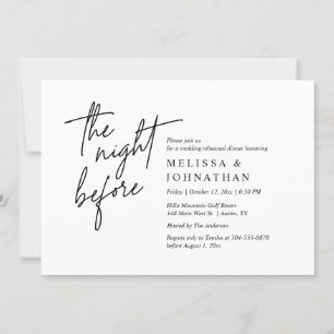 The Night Before, Modern Wedding Rehearsal Dinner Invitation